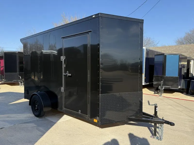2026 New 6x12 SA Semi-Screwless Enclosed Trailer | Blackout | Spoiler Package | 7' Interior | .08 Polycor | Dexter Axle | 1009