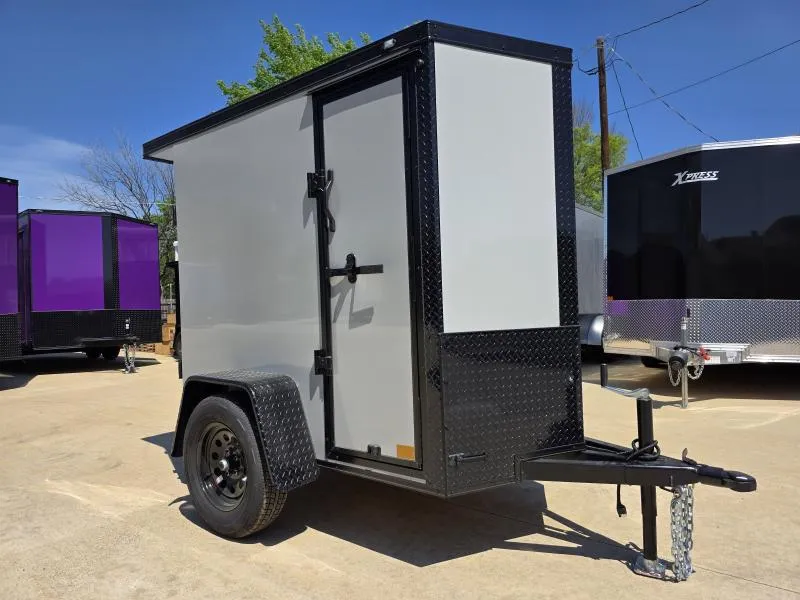 2026 New 4x6 SA Screwless Enclosed Trailer | Blackout | Spoiler Package | 5'6" Interior | .08 Polycor | Dexter Axle | 1046