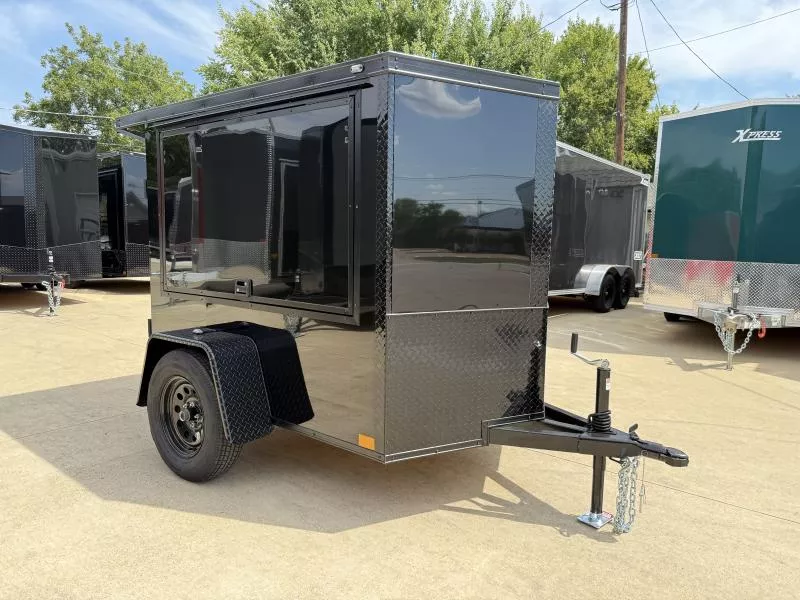 2026 New 5x6 SA Screwless Vending Enclosed Trailer | Blackout | Spoiler Package | 5' Interior | .08 Polycor | #825