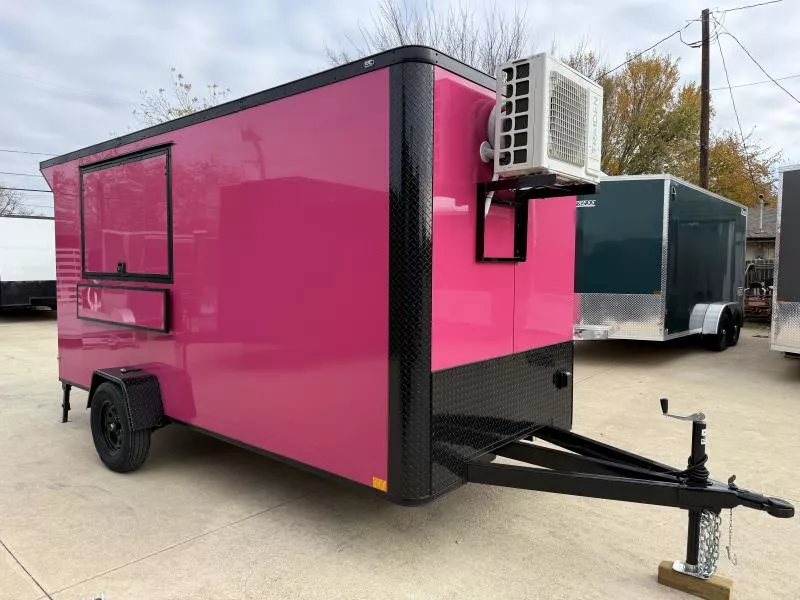 2026 New 6x14 SA Screwless Vending Enclosed Trailer | Blackout | Spoiler Package | 50 AMP Electric Pkg. w/ Mini Split | Sink Pkg. | .08 Polycor | Dexter Axle | 929