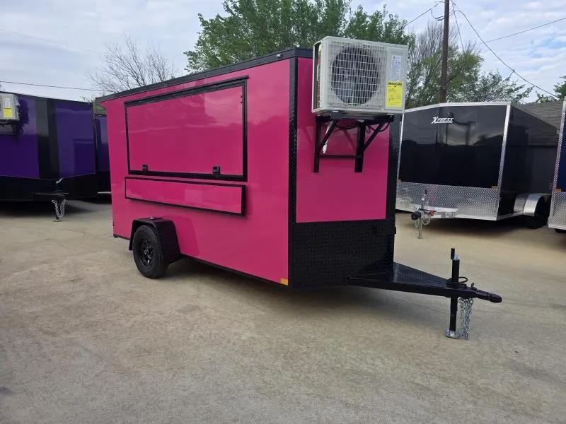  2026 New 6x12 SA Screwless Vending Enclosed Trailer | Blackout | Spoiler Package | 50 AMP Electric Pkg. w/Mini Split | .08 Polycor | Dexter Axle | 1049