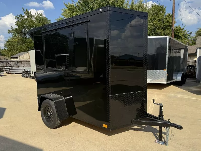 2026 New 5x8 SA Screwless Vending Enclosed Trailer | Blackout | Spoiler Package | .08 Polycor | 847