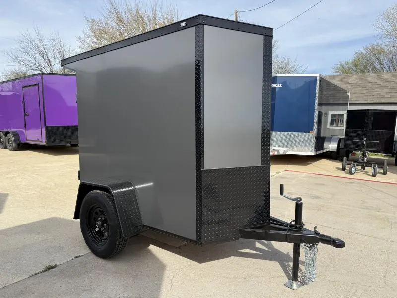  2026 New 4x6 SA Screwless Enclosed Trailer | Blackout | Spoiler Package | 5'6" Interior | .08 Polycor | Dexter Axle | 1032