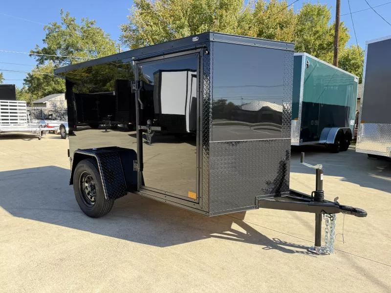 2026 New 5x8 SA Screwless Enclosed Trailer | Blackout | Spoiler Package | Barn Doors | 4'6" Interior | .08 Polycor | 901