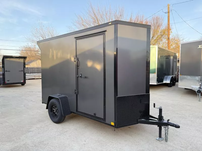 2025 Used 5x10 SA Screwless Enclosed Trailer | Blackout | Spoiler Package | .08 Polycor