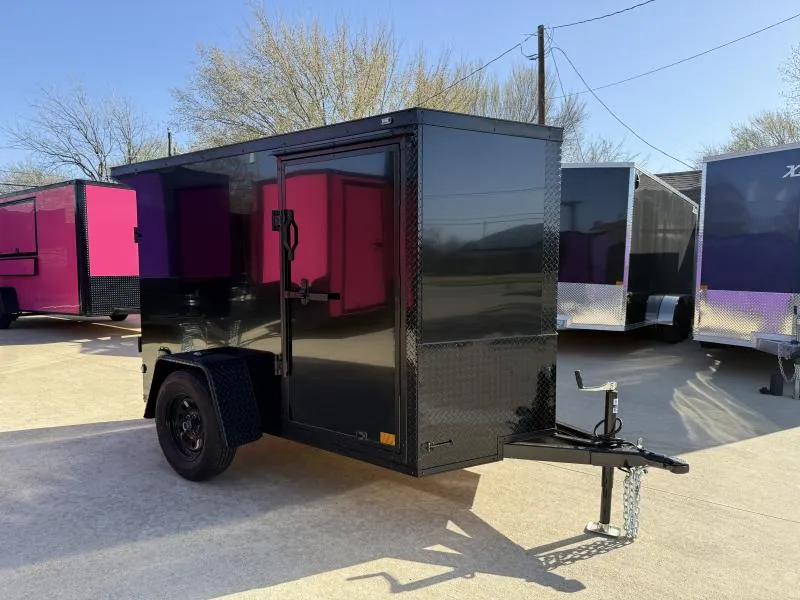  2026 New 5x8 SA Screwless Enclosed Trailer | Blackout | Spoiler Package | 5' 2" Interior | .08 Polycor | Barn Doors | Dexter Axle | 1028