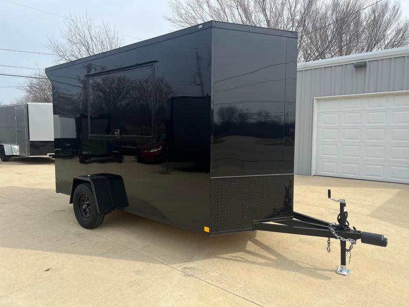 2024 New 6x12 SA Screwless Vending Trailer | Blackout | Spoiler Package | 7' Interior | .08 Polycor