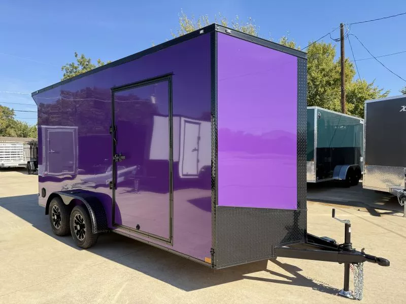 2026 New 7x16 TA Screwless Enclosed Trailer | Blackout | Spoiler Package | 7'6" Interior | .08 Polycor | 895
