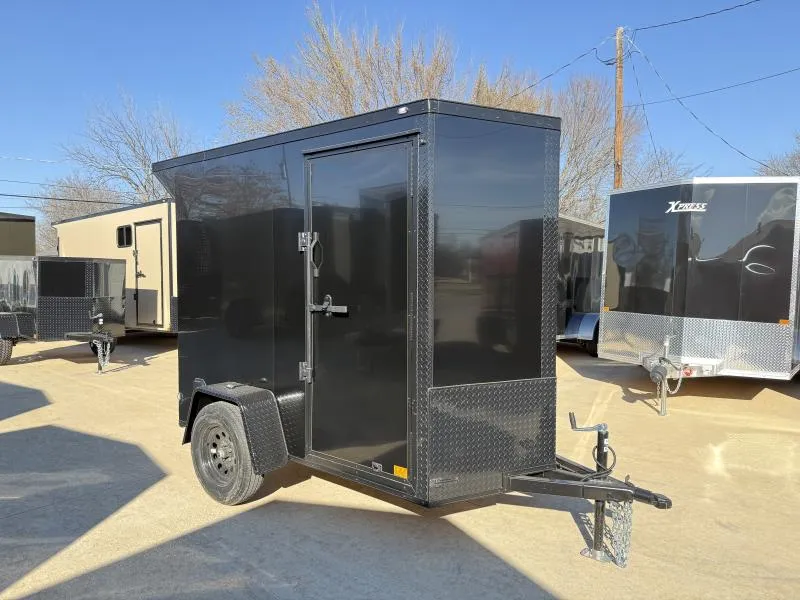 2026 New 5x8 SA Screwless Enclosed Trailer | Blackout | Spoiler Package | .08 Polycor | Dexter Axle | 1013