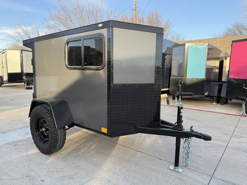 2026 New 4x6 SA Screwless Enclosed Trailer | Blackout | Spoiler Package | 4' Interior | Outlander Style! |.08 Polycor | Dexter Axles | 990