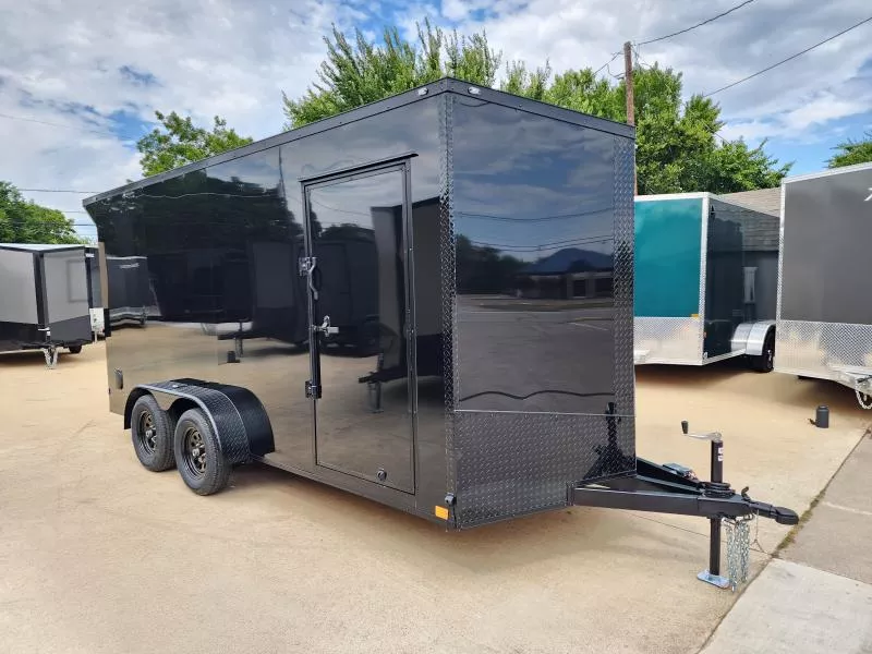 2026 New 7x16 Screwless Enclosed Trailer | Blackout | Spoiler Package | 7' Interior | .08 Polycor
