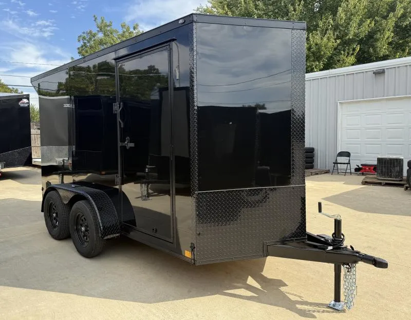 2026 New 6x12 TA Screwless Enclosed Trailer | Blackout | Spoiler Package | .08 Polycor | Dexter Axles | El Paso | 1023