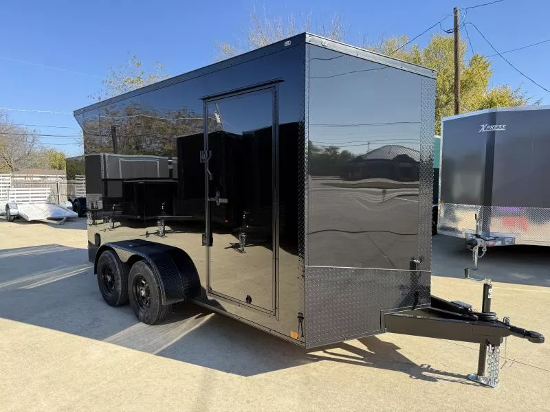 2026 New 7x14 TA3 Screwless Enclosed Trailer | Blackout | Spoiler Package | 7' Interior | 10k | .08 Polycor | Dexter Axles | 923