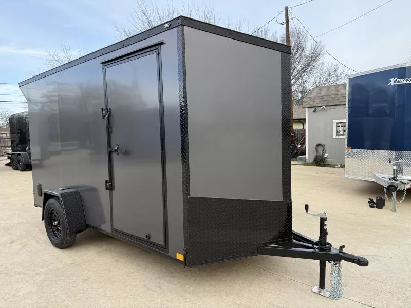 2026 New 6x12 SA Screwless Enclosed Trailer | Blackout | Spoiler Package | .08 Polycor | Dexter Axle | 962