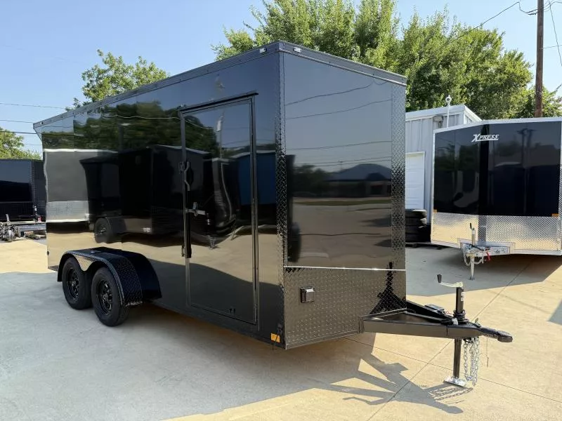 2026 New 7x16 Screwless Enclosed Trailer | Blackout | Spoiler Package | 7' Interior | 50 AMP Electric Pkg. | .08 Polycor