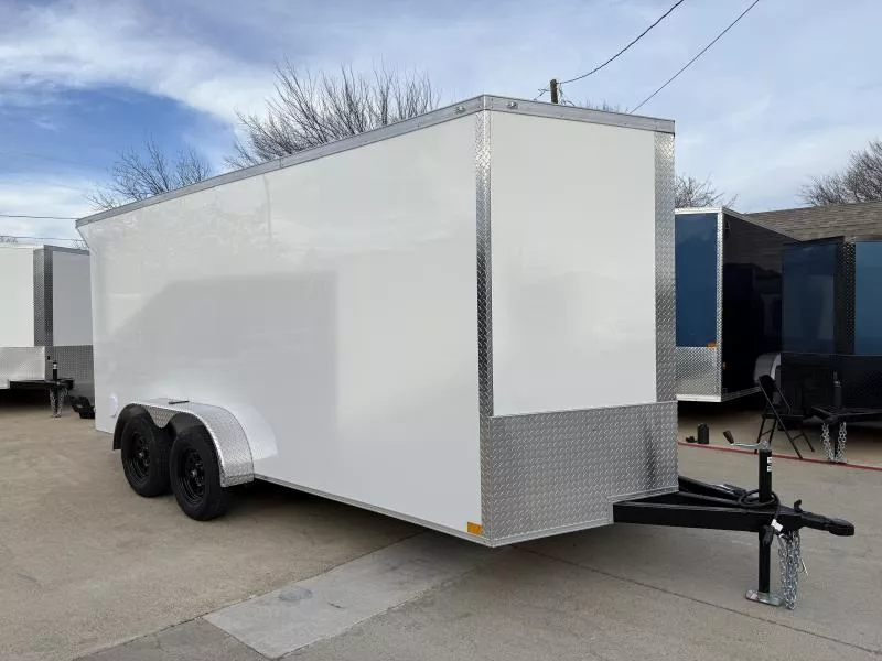 2026 New 7x16 TA  Screwless Enclosed Trailer | Spoiler Package | .08 Polycor | Dexter Axles | 946