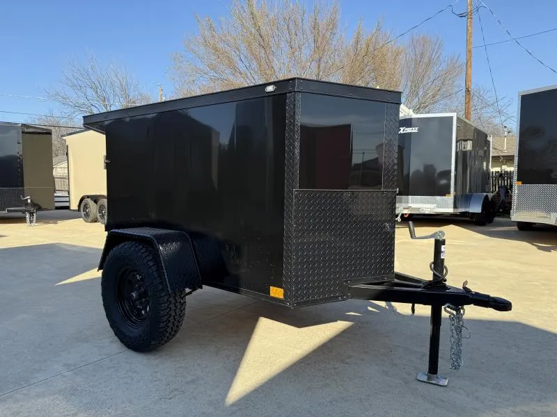 2026 New 4x6 SA Screwless Enclosed Trailer | Blackout | Spoiler Package | 3'6" Interior | Dexter Axle | .08 Polycor | 1011