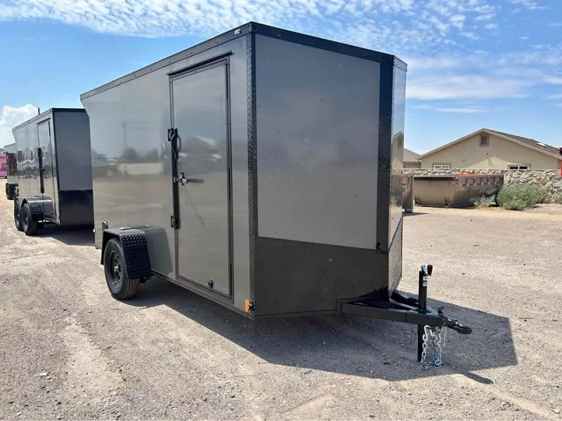 2026 New 6x12 SA Screwless Enclosed Trailer | Blackout | Spoiler Package | .08 Polycor | El Paso