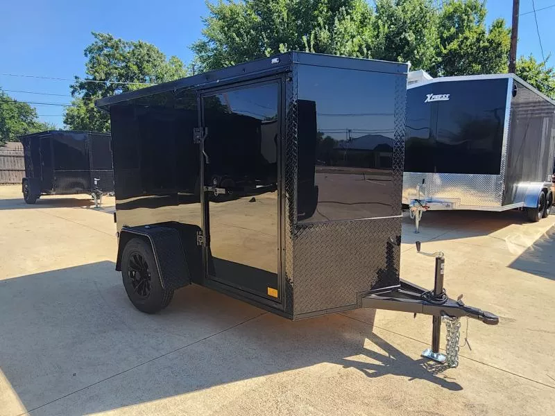 2026 New 5x8 SA Screwless Enclosed Trailer | Blackout | Spoiler Package | Barn Doors | 5' Interior | .08 Polycor