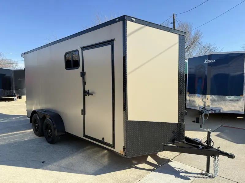  2026 New 7x16 TA Screwless Enclosed Trailer | Blackout | Spoiler Package | 7' Interior | Barn Doors | 50 AMP Electric Pkg. | .08 Polycor | Dexter Axles | 976
