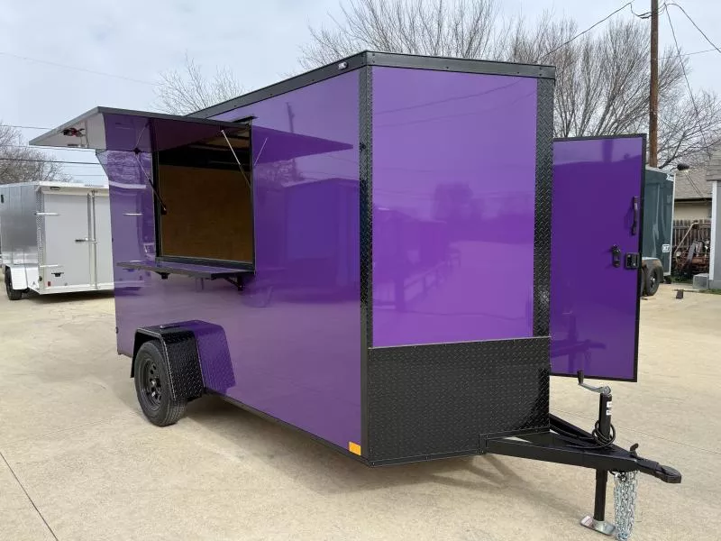 2026 New 6x12 SA Screwless Vending Enclosed Trailer | Blackout | Spoiler Package | .08 Polycor | Limited Edition | Dexter Axle | 961