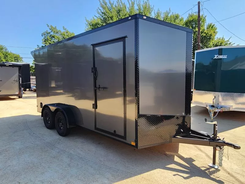 2026 New 7x16 Screwless Enclosed Trailer | Blackout | Spoiler Package | 7' Interior | .08 Polycor