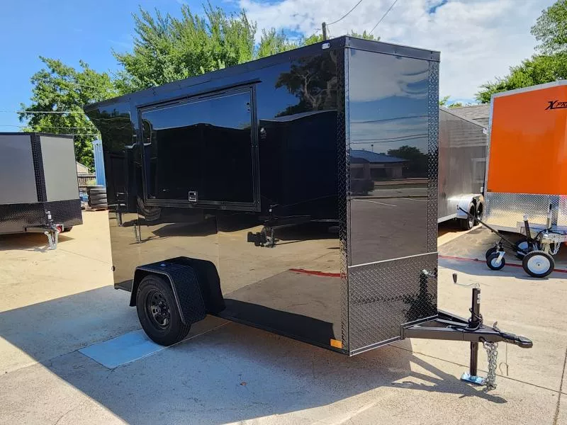 2026 New 5x10 SA Screwless Vending Enclosed Trailer | Blackout | Spoiler Package | .08 Polycor