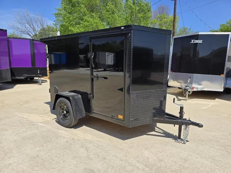 2026 New 5x8 SA Screwless Enclosed Trailer | Blackout | Spoiler Package | Barn Doors | 5'2" Interior | .08 Polycor | Dexter Axle | 1047