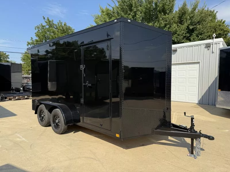 2026 New 7x14 TA Screwless Enclosed Trailer | Blackout | Spoiler Package | 7' Interior | .08 Polycor | #820