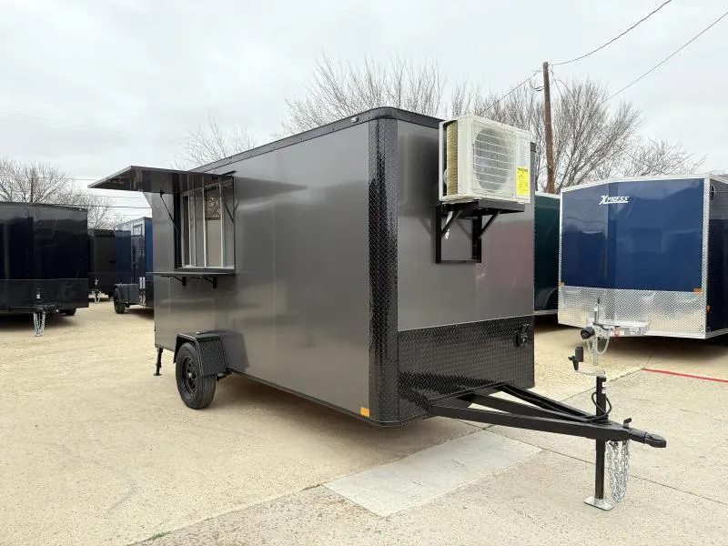 2026 New 6x14 SA Screwless Vending Enclosed Trailer | Blackout | Spoiler Package | 50 AMP Electric Pkg. w/ Mini Split | Sink Pkg. | .08 Polycor | Dexter Axle | 998