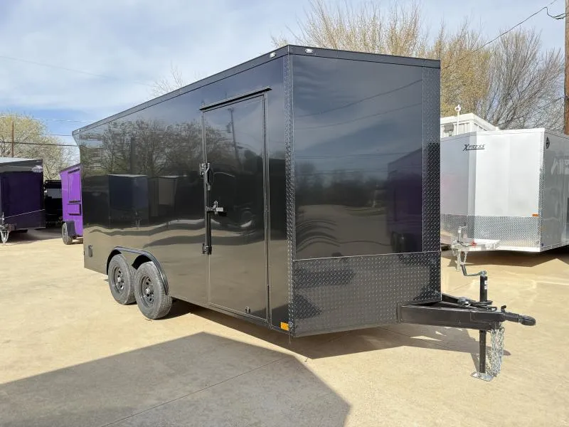 2026 New 8.5x16 TA3 Screwless Enclosed Trailer | Blackout | Spoiler Package | 7' Interior | 10k | .08 Polycor | Dexter Axles | 1030
