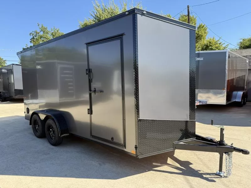 2026 New 7x16 TA Screwless Enclosed Trailer | Blackout | Spoiler Package | 7' Interior | .08 Polycor | 857