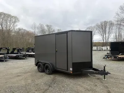 2026 Covered Wagon Trailers 7X12 7' Tall, Ramp Door .080 Skin Blackout 
