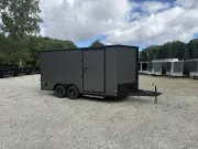 2027 Covered Wagon Trailers 85X16  7' Tall, Ramp Door .080 Skin Blackout, Spoiler 
