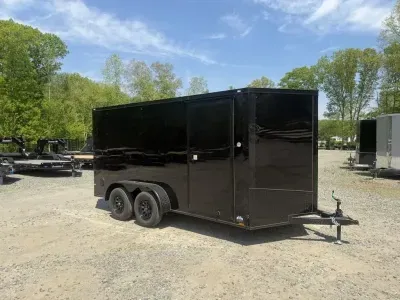 2026 Spartan Cargo Trailers 7X14 6'6" Tall, Ramp Door, Blackout, .080 Polycore 