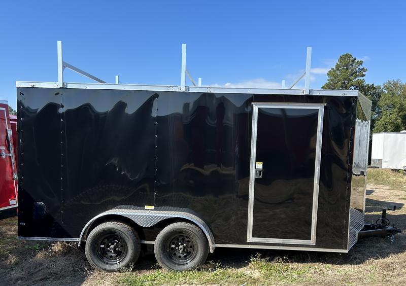7x14 TA Enclosed Trailer with Ladder Rack Circle Double B Trailers