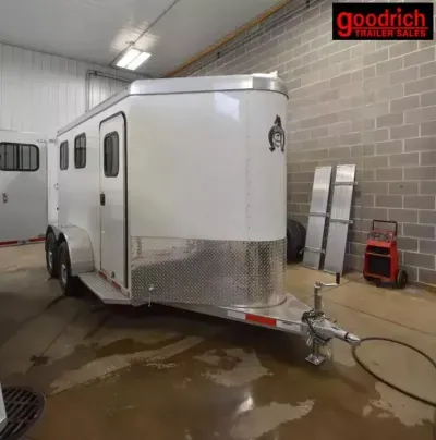2026 Adam Rustler 2 Horse Slant Aluminum Horse Trailer