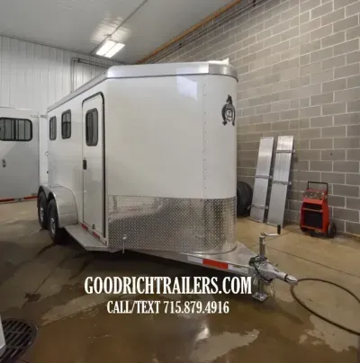 2026 Adam Rustler 2 Horse Slant Aluminum Horse Trailer-26481