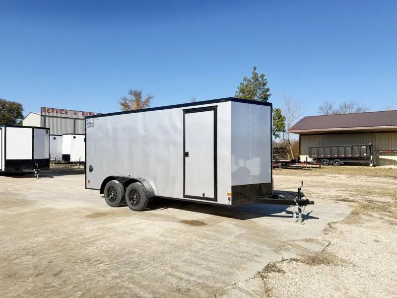 2026 Wells Cargo 16' X 7' Enclosed Cargo Trailer Silver Frost 
