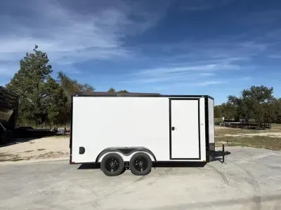 2027 Spartan Cargo Trailer 14' X 7' Enclosed Cargo Trailer White