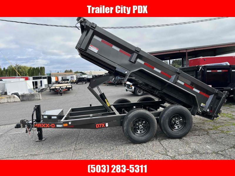 5 X 8 7K DUMP TRAILER WITH SINGLE AXEL/TARP/BRAKES/SPREADGATE