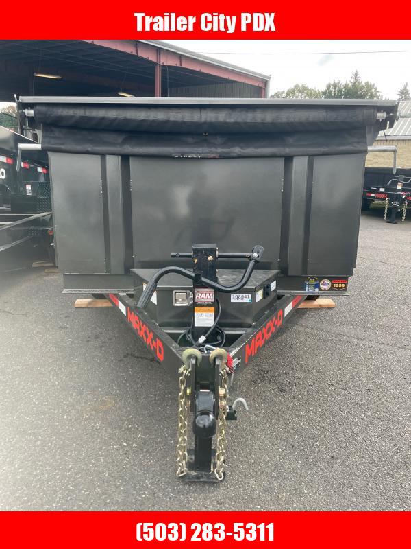 7 X 16 14K TELESCOPING DUMP TRAILER WITH 3 FT SIDES/TARP/RAMPS/3WAY