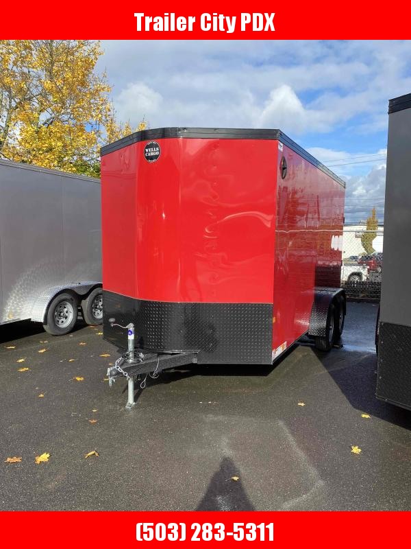 Wells Cargo 7 X 14 7K ROAD FORCE RAMP VICTORY RED Enclosed Cargo Trailer Wells Cargo 7 X 14 7K ROAD FORCE RAMP VICTORY RED Enclosed Cargo Trailer