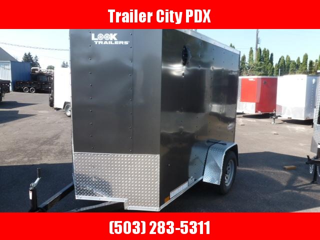 5 X 8 3K CHARCOAL ENCLOSED CARGO TRAILER WITH V-NOSE/RAMP 5 X 8 3K CHARCOAL ENCLOSED CARGO TRAILER WITH V-NOSE/RAMP