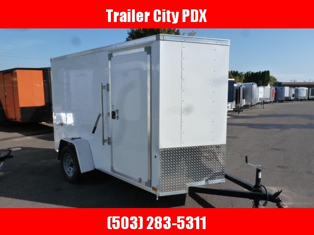 5 X 10 3K WHITE ENCLOSED CARGO TRAILER WITH V-NOSE/RAMP 5 X 10 3K WHITE ENCLOSED CARGO TRAILER WITH V-NOSE/RAMP