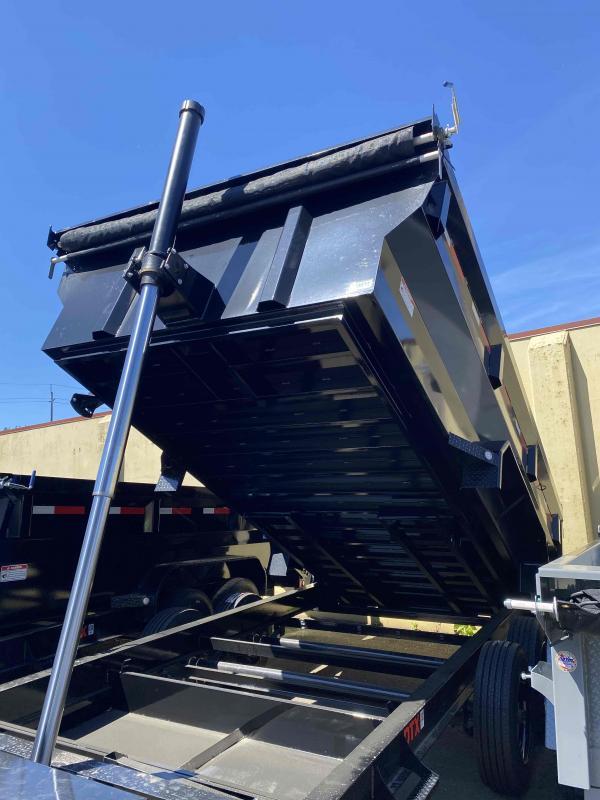 7 X 14 17.5K TELESCOPING DUMP TRAILER WITH 3FT HIGH FLARE SIDES/RAMPS/3-WAY GATE