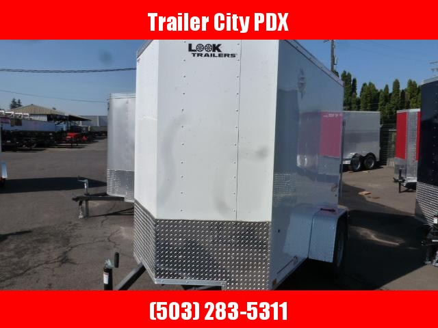 5 X 8 3K WHITE ENCLOSED TRAILER WITH RAMP/V-NOSE 5 X 8 3K WHITE ENCLOSED TRAILER WITH RAMP/V-NOSE