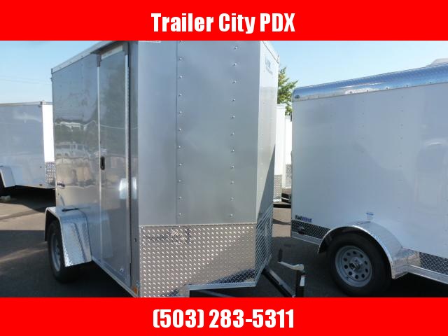 5 X 8 3K SILVER ENCLOSED TRAILER WITH RAMP/V-NOSE 5 X 8 3K SILVER ENCLOSED TRAILER WITH RAMP/V-NOSE