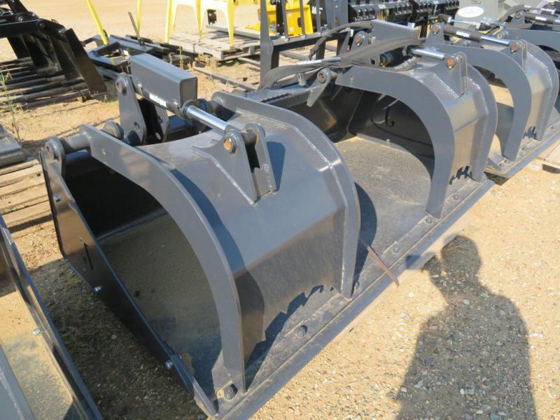 Jenkins 78 Skid Steer Grapple Bucket Farm Equipment and Trailer