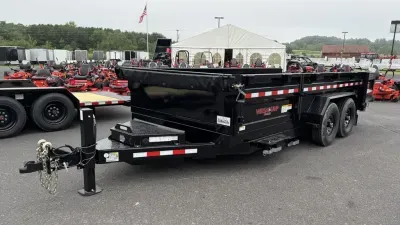 2026 Midsota HVS16 82" x 16' 15.4k Steel Dump Trailer w/Hydraulic Scissor Hoist